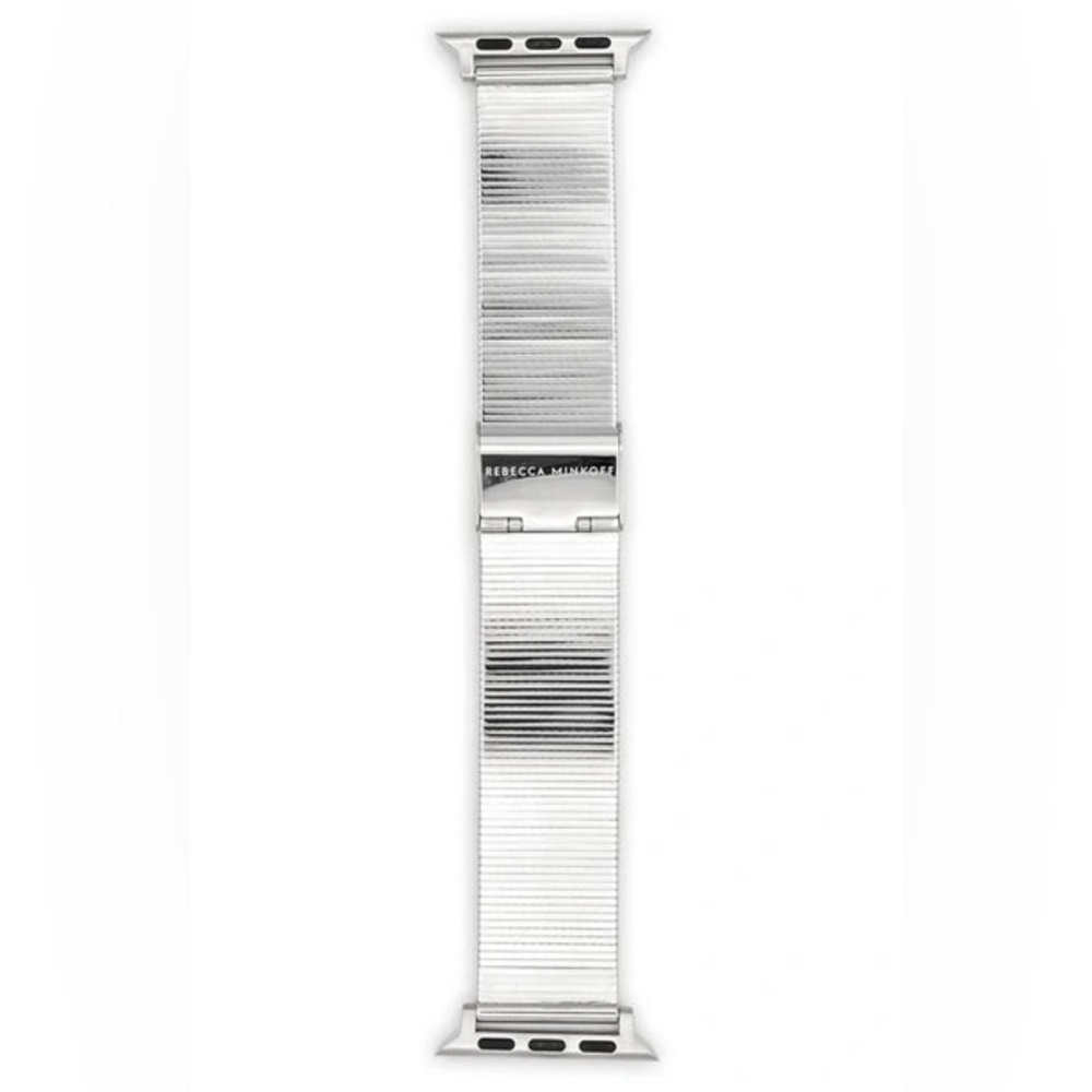 REBECCA MINKOFF SILVER SLINKY MESH APPLE WATCH BAND 20mm NWT